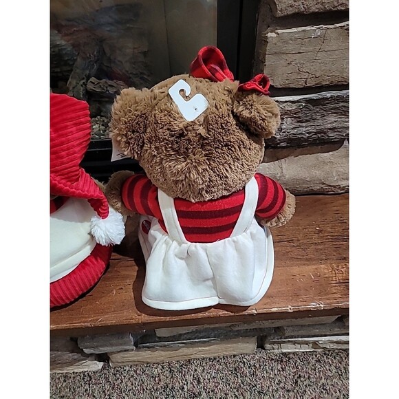 Lot (2) 2017 Walmart Christmas Snowflake TEDDY BEARS Boy Girl Large Red Brown - Picture 11 of 16